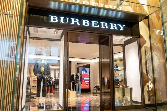 LONDON- JANUARY, 2020: Burberry store in Westfield London shopping centre-  a luxury British designer brand Stock Photo | Adobe Stock