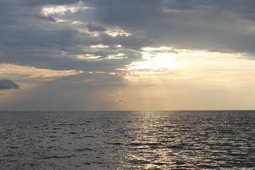 sunset over the sea on Dzharylhach Island