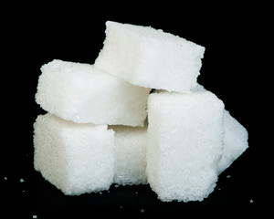 Sugar lumps black isolated