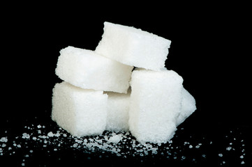 Sugar lumps black isolated