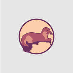 Vector weasel icon symbol on the white background