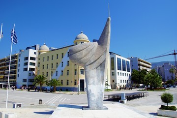 Greece, Volos 4/4/2020 Volos city , seafront in the morning,snapshots of daily life, public...