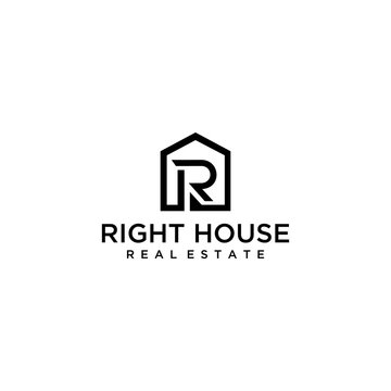 Creative Modern House Real Estate with R sign Logo design