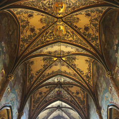 Medieval gothic vaulted ceilings in Europe