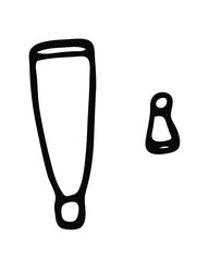 Hand drawn vector illustration with cosmetic, toothpaste or other detergent. Isolated on white background illustration with a hygienic theme for flyers, banners, booklets and other printed materials.