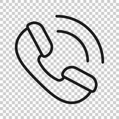 Mobile phone icon in flat style. Telephone talk vector illustration on white isolated background. Hotline contact business concept.