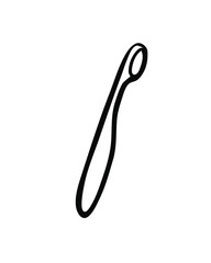 Hand drawn icon. Isolated on the white background vector illustration of toothbrush for flyers, banner, company identify and other paper or digital materials. Health care and tooth's hygiene.