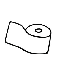 Simple hand drawn vector illustration with toilet roll. Isolated on white background illustration with a hygienic theme for flyers, banners, booklets and other printed materials.