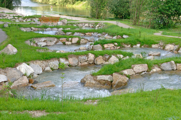 fish ladder at river Isar in Bavaria, Germany