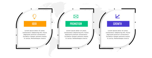 modern three steps timeline infographic template design