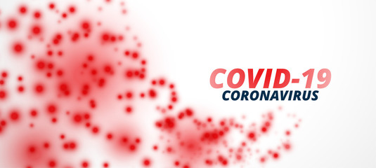 covid-19 coronavirus outbreak virus particles banner design