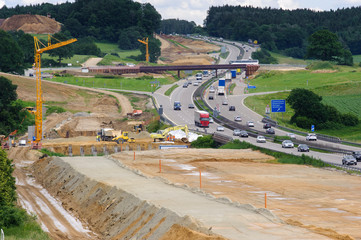 construction site of Autobahn in Germany