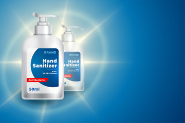 3d style hand sanitizer bottle mockup template design - obrazy, fototapety, plakaty