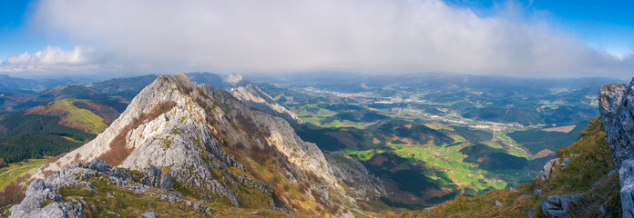 Panoramic view from Anboto mountain, Natural park of Urkiola