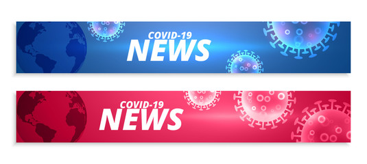 coronavirus news banner in two colors set
