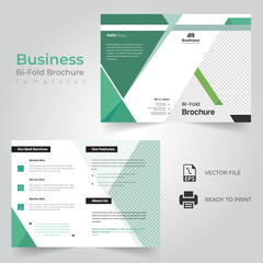  Corporate & Business Concept Bi-fold Brochure Template Design.