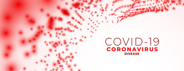 Obraz premium novel coronavirus banner with red cell particles