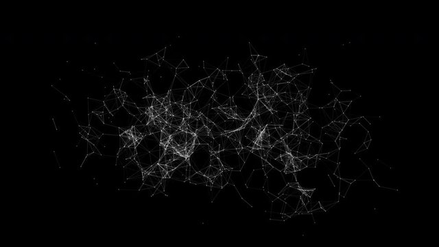 Looping Plexus Connections Background with Alpha Transparency Channel