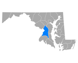 Karte von Prince George in Maryland