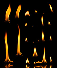 Fire on a black background