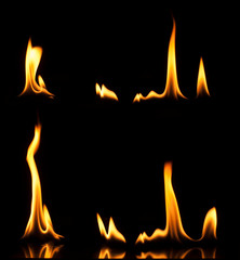 Fire on a black background