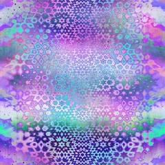 Holographic surreal ombre iridescent blend of purple green and blue with digital pattern overlay. Soft flowing surreal fantasy graphic design. Seamless repeat raster jpg pattern swatch.