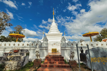 Fototapeta premium Ancient pagoda architecture Wat Phra That Khao Noi in Nan Province ,Thailand 