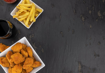 Chicken Nuggets (close-up shot; selective focus)