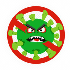 no entry allowed coronavirus infected on white