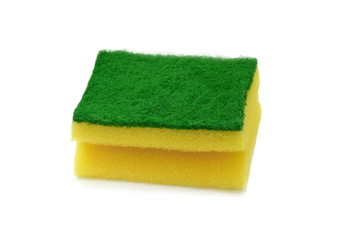 Dishwashing sponge isolate on  white background.