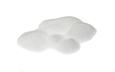 Foam bubble from soap or shampoo washing isolated on white background. White foam.