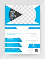Creative Cyan Color Flyer Template Design.