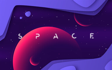 Vector background on the theme of outer space © rikkyal