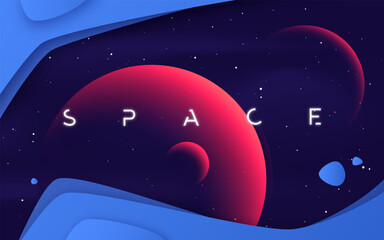 Vector background on the theme of outer space © rikkyal