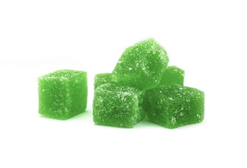 jelly candies isolated on white background. colorful jelly in sugar 