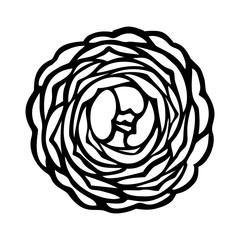 BLOOMING CAMELLIA IN THE VECTOR