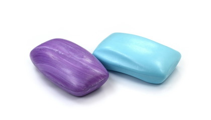 Soap bar with foam isolated on black  background. Wet bar of soap. Antivirus. Coronavirus (CoV). Fighting virus.