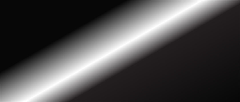 Bright light shines from right to left on a dark, glossy black panorama illustration background. 