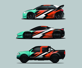 Car decal graphic wrap vector pack, abstract background