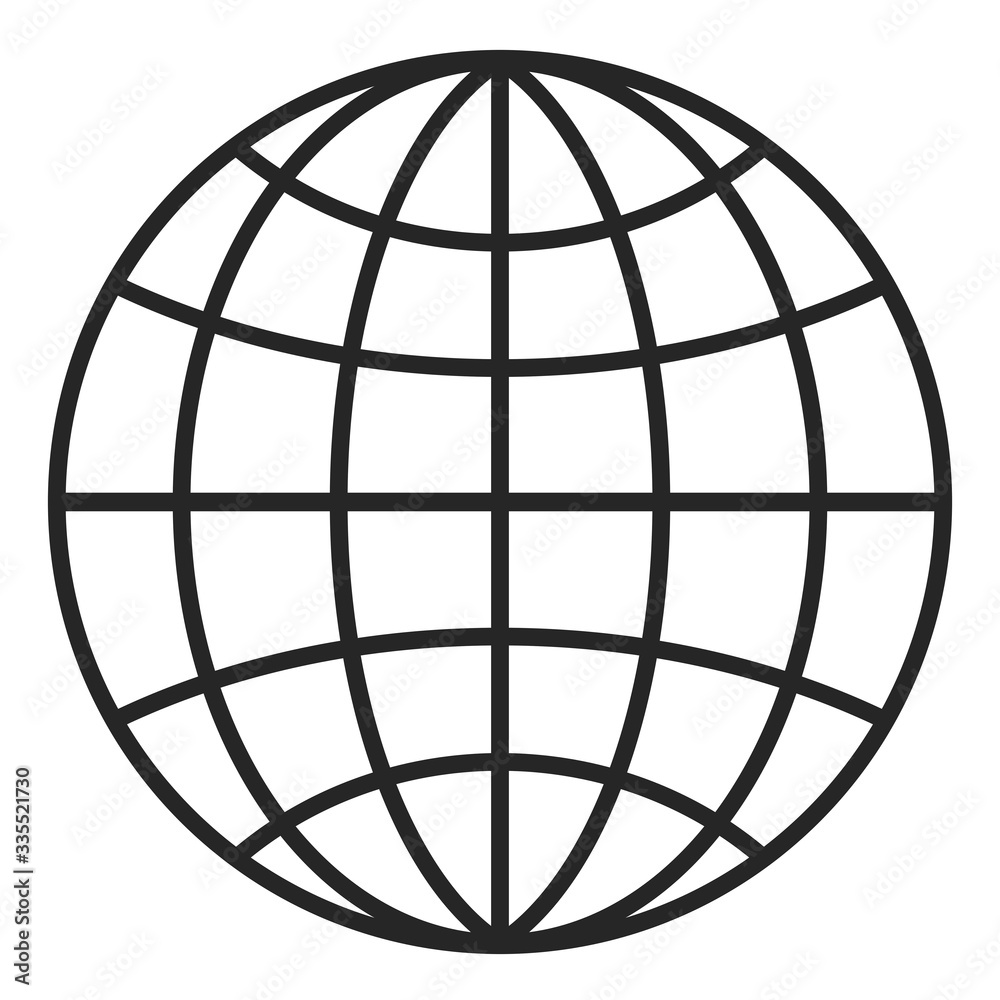 Canvas Prints line globe icon