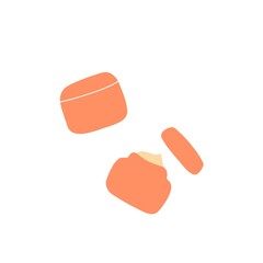 Cosmetic Container for gel, lotion, cream. Beauty product package, vector illustration. Hand drawn graphic.