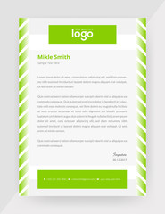 Green Color Unique style letter head templates for your Business.