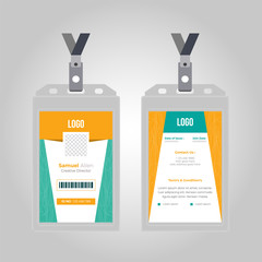 Obraz premium Modern & Creative ID Card Design Template. Identity badge With Photo Placeholder. 