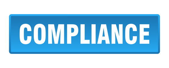 compliance button. compliance square blue push button