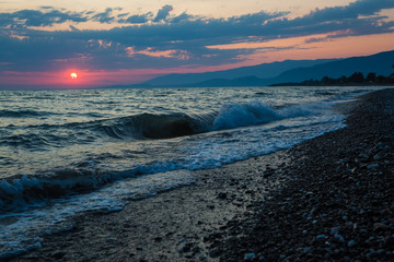 beautiful sunset by the sea