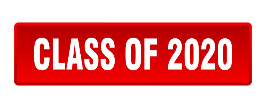class of 2020 button. class of 2020 square red push button