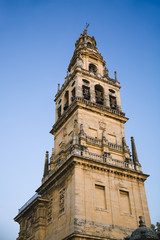 Fototapeta na wymiar The Bell Tower of the famous Mosque Cathedral of Cordoba, Spain