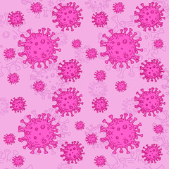 Pattern vector Virus Corona. Corona Virus in Wuhan. Vector Illustration.