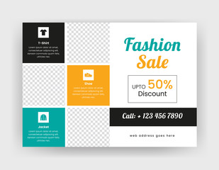 Horizontal Flyer Design. Fashion Sale & Offer Concept Template Design.