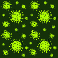 Pattern vector Virus Corona. Corona Virus in Wuhan. Vector Illustration.